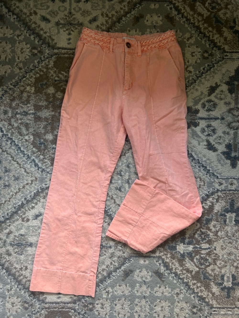 Habitual Peach-Pink Braided Waist Pants